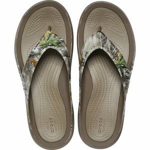 Mens Crocs Realtree Swiftwater Edge Wave Camo Flip Flops Slides 207410-267 NWT